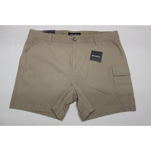 Eddie Bauer women's slightly curvy high‎ rise khaki canvas utility shorts 16 - Picture 3 of 14